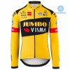 Tenue Cycliste Manches Longues et Collant à Bretelles 2020 Team Jumbo-Visma Hiver Thermal Fleece N001